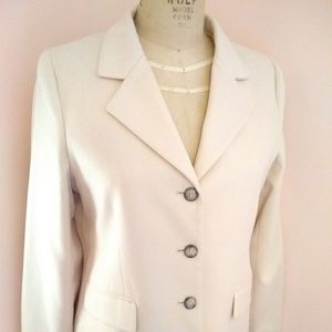 Burberry Angora Silk & Wool Blazer Cream 10